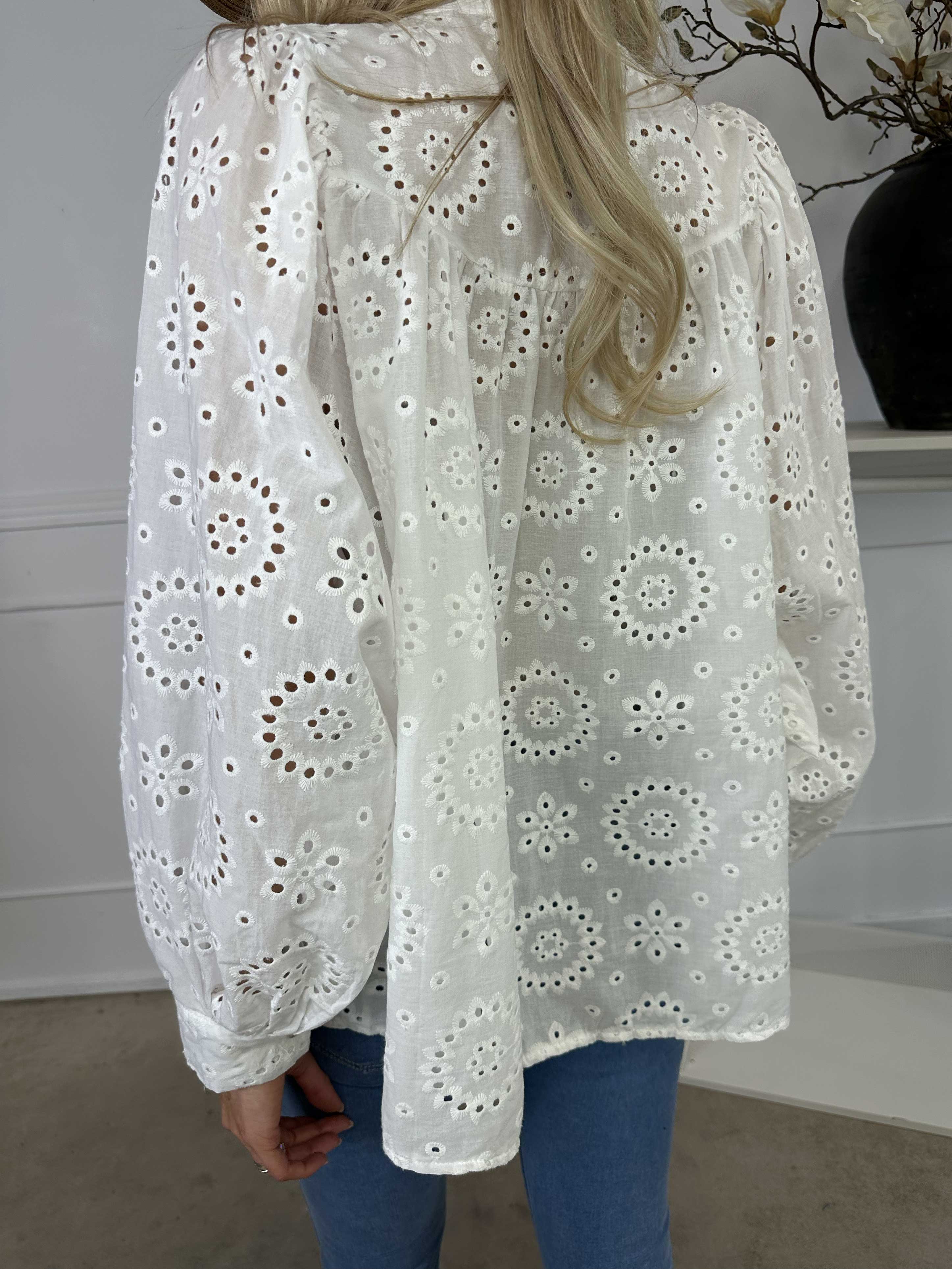 Bree - Broderie anglaise tunika i bomuld